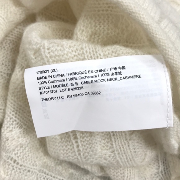 Theory Mock Neck Cable Knit Cashmere Sweater - Picture 3 of 6